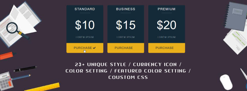 WordPress Pricing Table – Price list, Price Table, Easy Pricing Table Plugin Banner Image