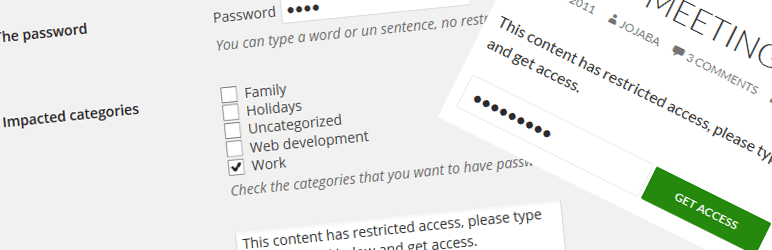 WordPress Access Category Password Plugin Banner Image