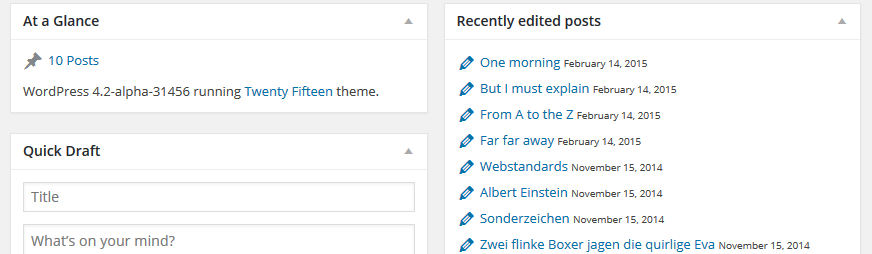 WordPress Admin Dashboard Last Edits Plugin Banner Image