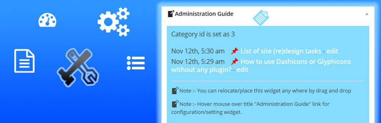 WordPress Admin Guide Dashboard Widget Plugin Banner Image