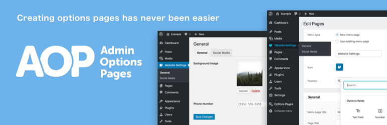 WordPress Admin Options Pages Plugin Banner Image