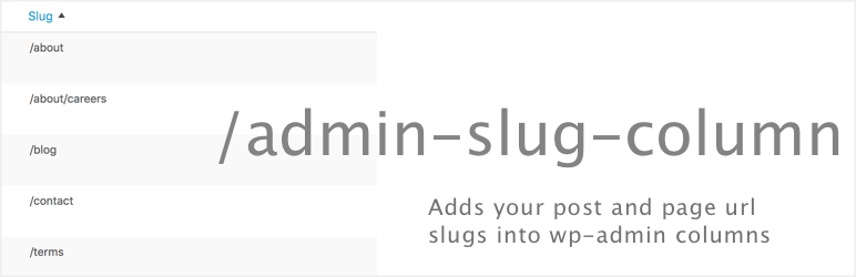 WordPress Admin Slug Column Plugin Banner Image