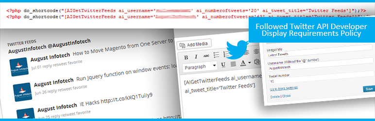 WordPress AI Twitter Feeds (Twitter widget & shortcode) Plugin Banner Image