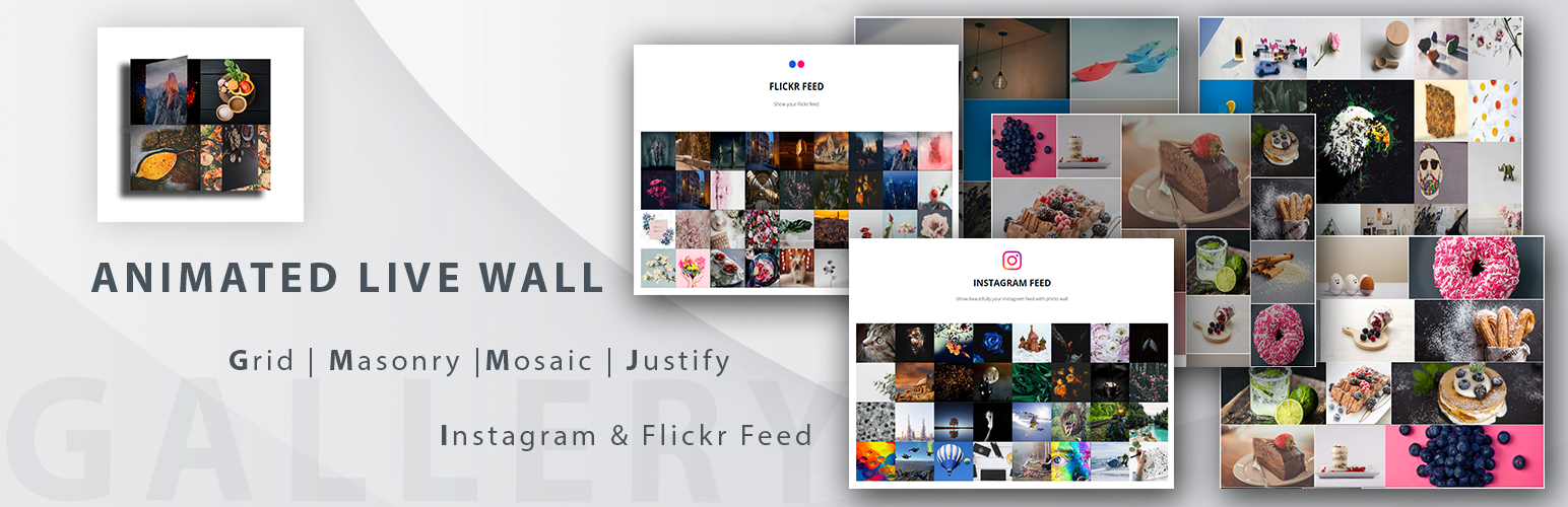 WordPress Animated Live Wall – Social Feed – Gallery Plugin Banner Image