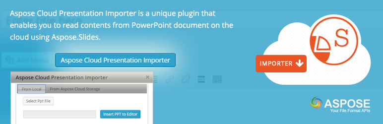 WordPress Aspose Cloud Presentation Importer Plugin Banner Image