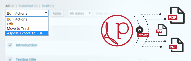 WordPress Aspose PDF Exporter Plugin Banner Image