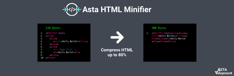 WordPress Asta HTML Minifier Plugin Banner Image