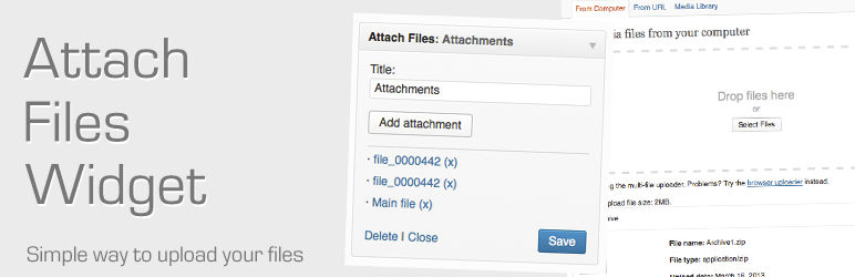 WordPress Attach Files Widget Plugin Banner Image