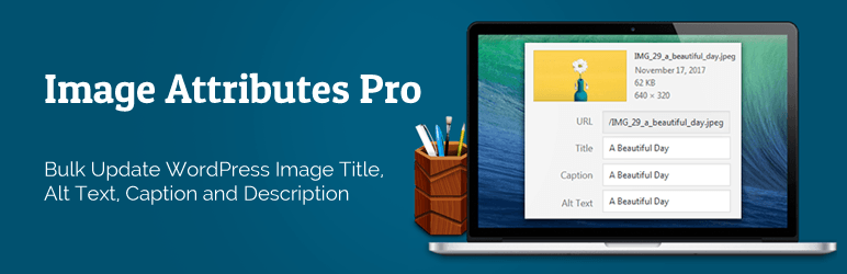 WordPress Auto Image Attributes From Filename With Bulk Updater Plugin Banner Image