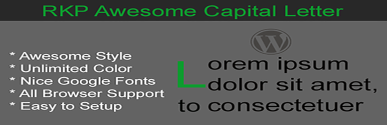 WordPress Awesome Capital Letter Plugin Banner Image