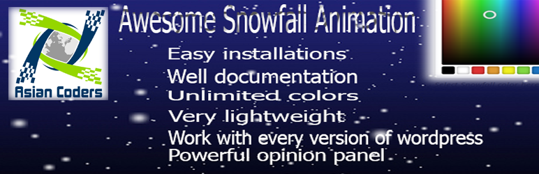 WordPress Awesome Snowfall Animation Plugin Banner Image