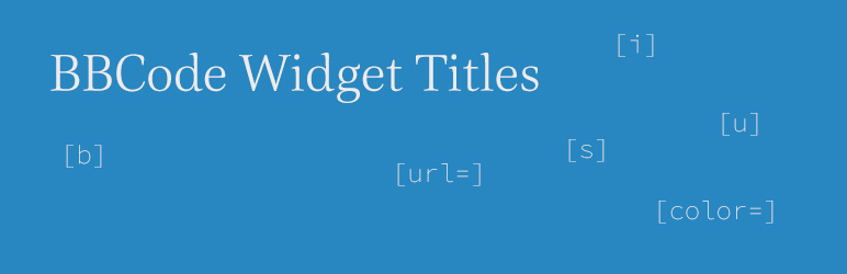 WordPress BBCode Widget Titles Plugin Banner Image
