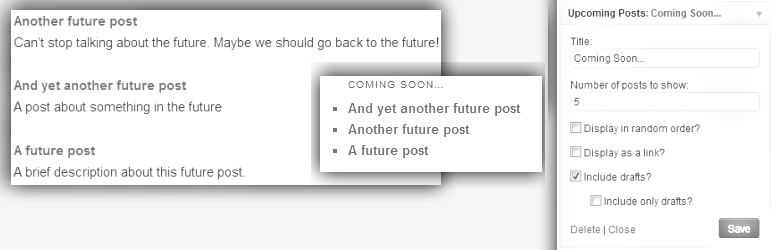 WordPress BCD Upcoming Posts Plugin Banner Image