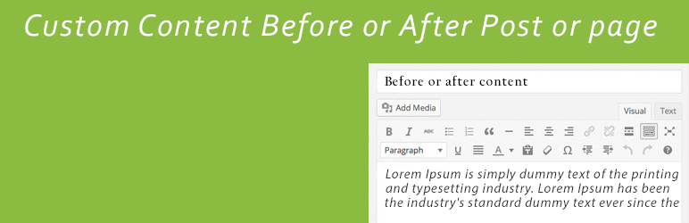 WordPress Before After Content Plugin Banner Image