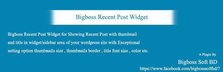 WordPress Bigboss Recent Post Widget Plugin Banner Image