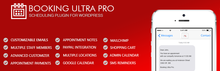 WordPress Booking Ultra Pro Appointments Booking Calendar Plugin Plugin Banner Image