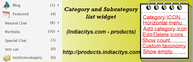 WordPress Category and Subcategory list widget Plugin Banner Image