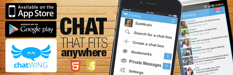 WordPress Chatwing Live Group Chat – HTML5 + Chat Apps Plugin Banner Image