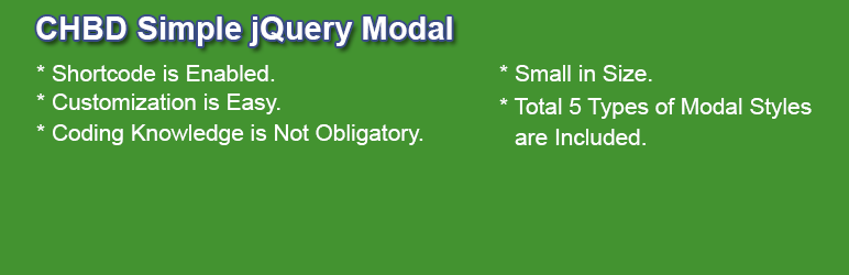 WordPress CHBD Simple jQuery Modal Plugin Banner Image