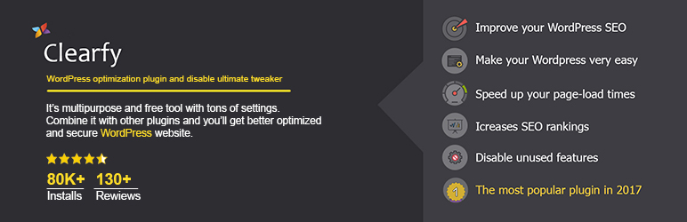 WordPress Clearfy – WordPress optimization plugin and disable ultimate tweaker Plugin Banner Image