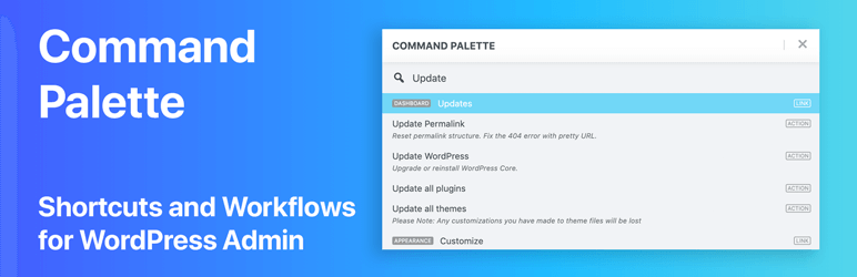 WordPress Command Palette Plugin Banner Image