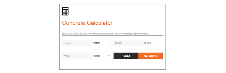 WordPress Concrete Calculator Plugin Banner Image