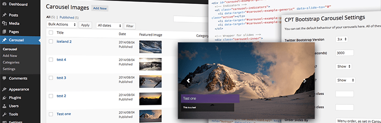 WordPress CPT Bootstrap Carousel Plugin Banner Image