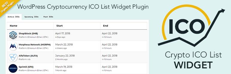 WordPress Crypto ICO List Widget Plugin Banner Image