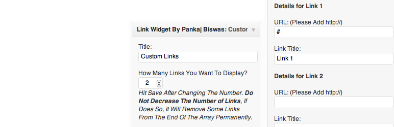 WordPress Custom Link Widget Plugin Banner Image