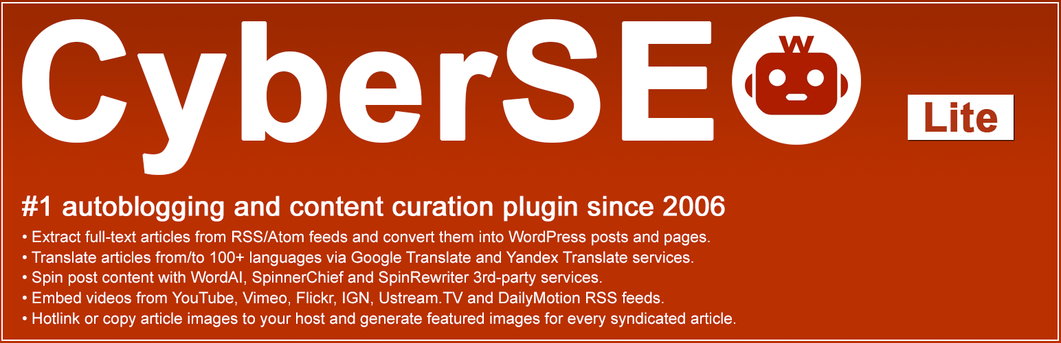 WordPress CyberSEO Lite (CyberSyn) Plugin Banner Image