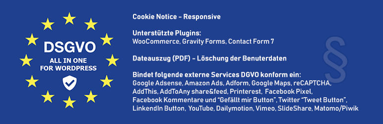 WordPress DSGVO All in one for WP Plugin Banner Image