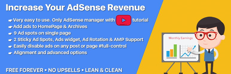 WordPress Easy AdSense Ads – Ad Inserter & AdSense Ad Manager Plugin Banner Image