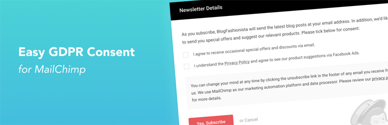 WordPress Easy GDPR Consent Forms – MailChimp Plugin Banner Image
