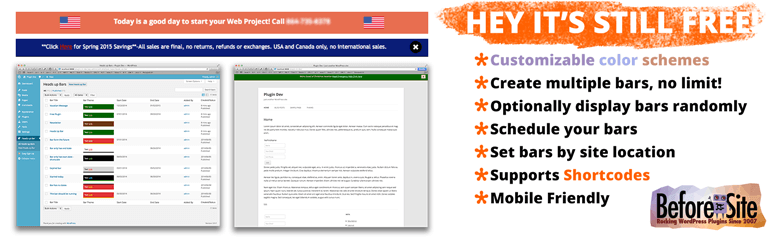 WordPress Easy Heads Up Bar Plugin Banner Image