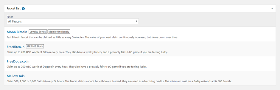 WordPress Faucet Manager Plugin Banner Image
