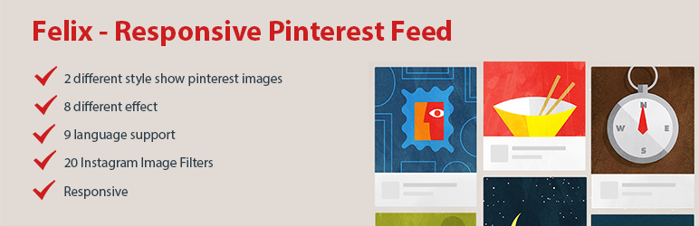 WordPress Felix – Responsive Pinterest Feed Plugin Banner Image