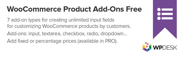 WordPress Flexible Product Add-Ons Free WooCommerce Plugin Banner Image