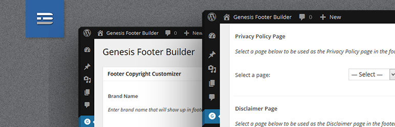 WordPress Genesis Footer Builder Plugin Banner Image