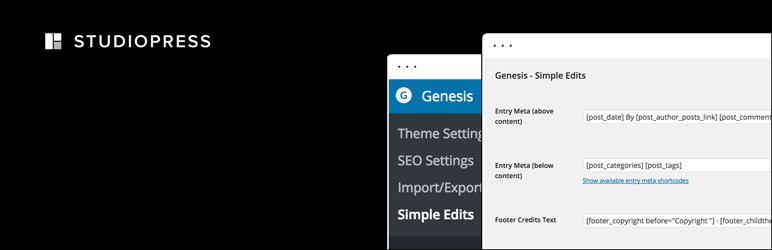 WordPress Genesis Simple Edits Plugin Banner Image