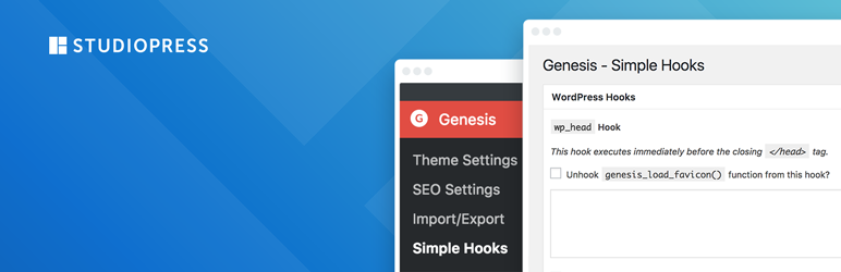 WordPress Genesis Simple Hooks Plugin Banner Image