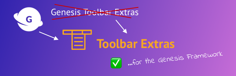 WordPress Former Genesis Toolbar Extras – abandoned –> Migrate to: Toolbar Extras Plugin Banner Image