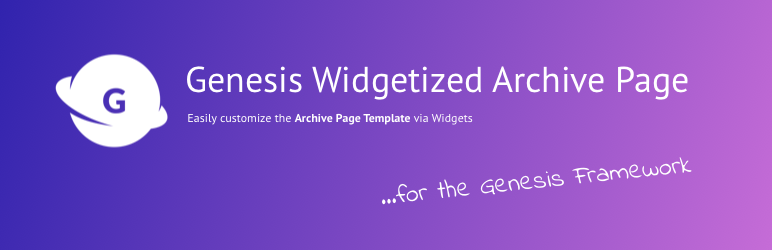 WordPress Genesis Widgetized Archive Plugin Banner Image