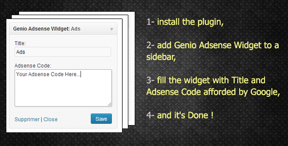 WordPress Genio Adsense Widget Plugin Banner Image