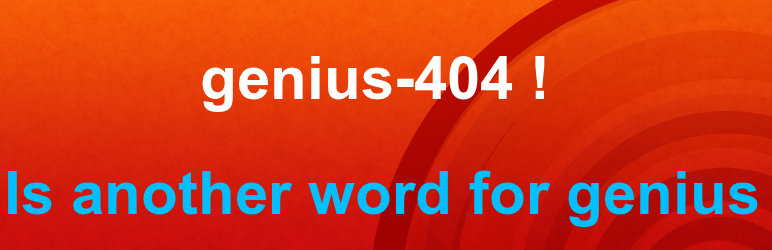 WordPress genius 404 Plugin Banner Image