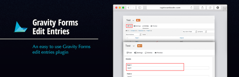 WordPress Gravity Forms – Edit Entries Plugin Banner Image