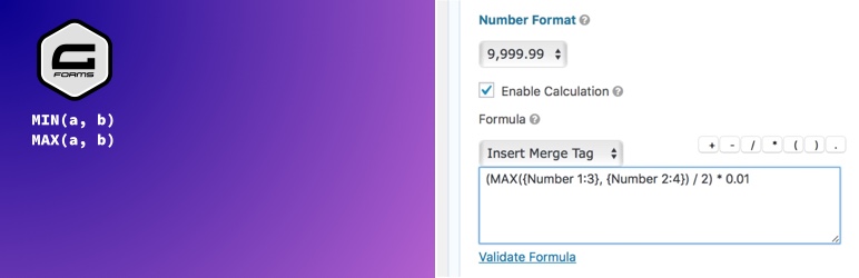 WordPress Gravity Forms MIN/MAX Calculation Plugin Banner Image