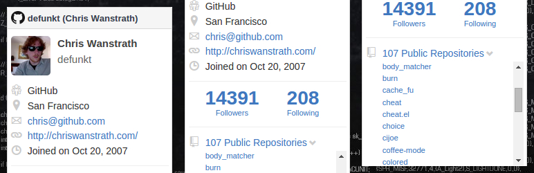 WordPress GitHub Profile Widget Plugin Banner Image