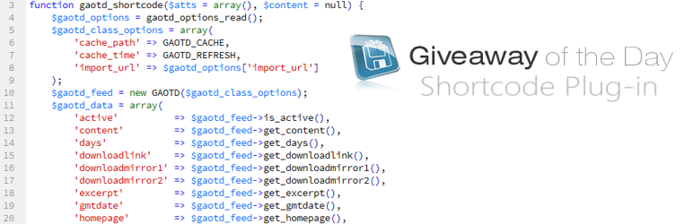 WordPress Giveaway of the Day Shortcode Plugin Banner Image
