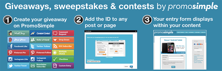 WordPress Giveaways and Contests by PromoSimple Plugin Banner Image