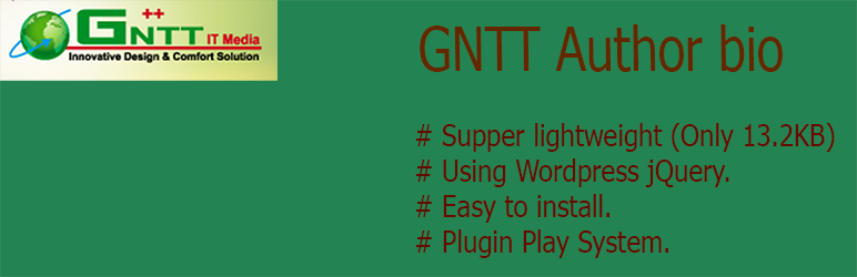 WordPress GNTT Author bio Plugin Banner Image